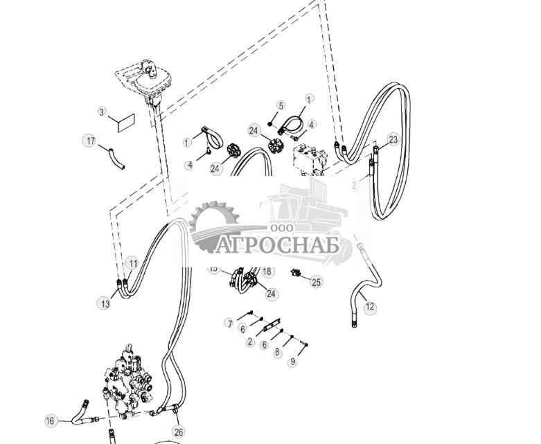 Трубопровод гидравлического сервоконтроллера (внешний отвал) - ST26439 297.jpg